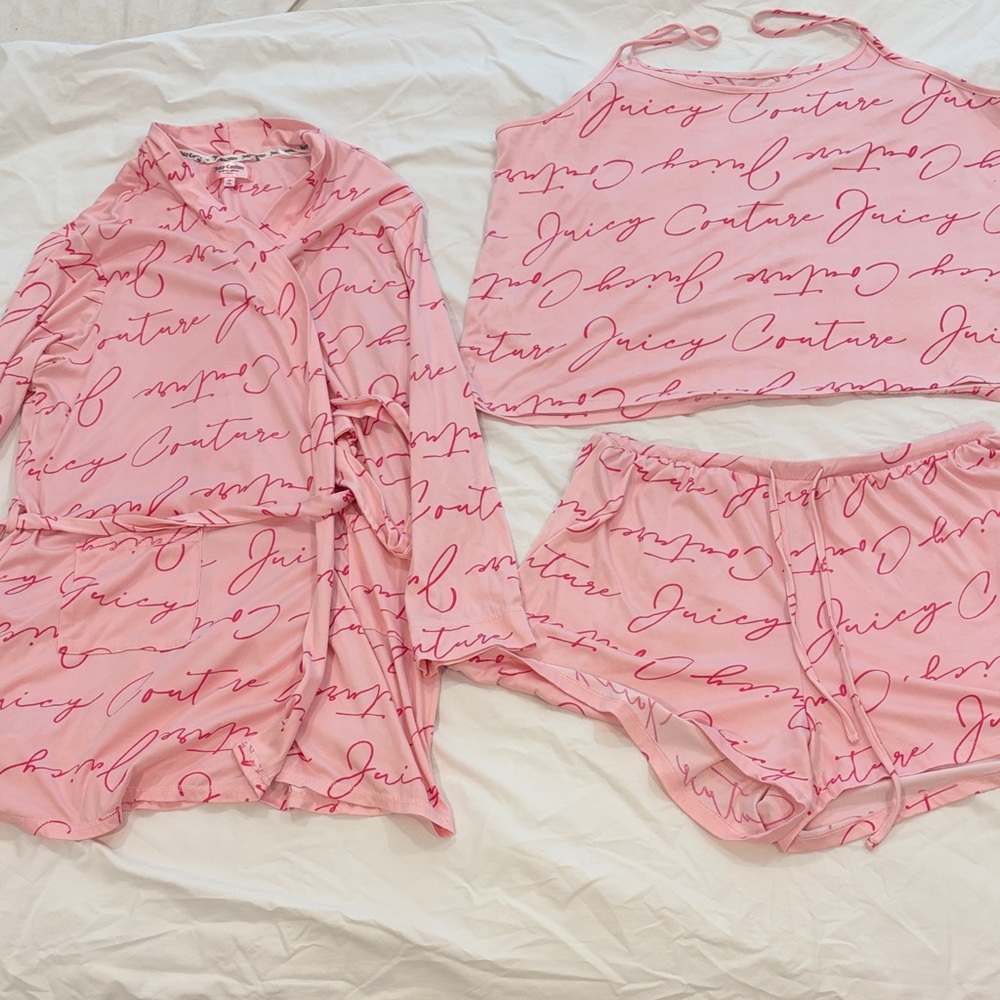 Juicy Couture Pink Pajama Set 3 piece Women’s 1X loungewear